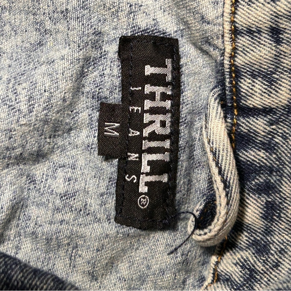 Distressed Denim Long Jacket - Picture 5 of 6